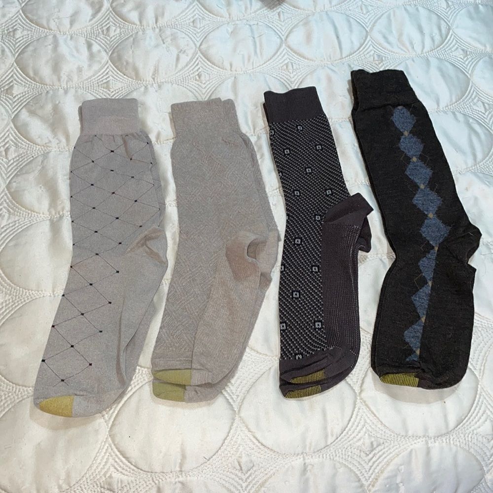 Bundle of 4 pairs of‎ Gold Toe brown & tan men’s socks